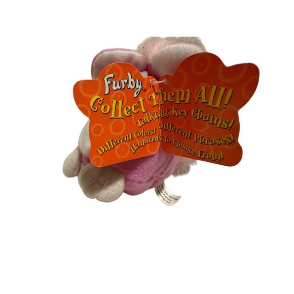 Vtg 1999 Tiger Electronics Talking Furby Mini Clip-on Keychain Pink White Works - Picture 3 of 6